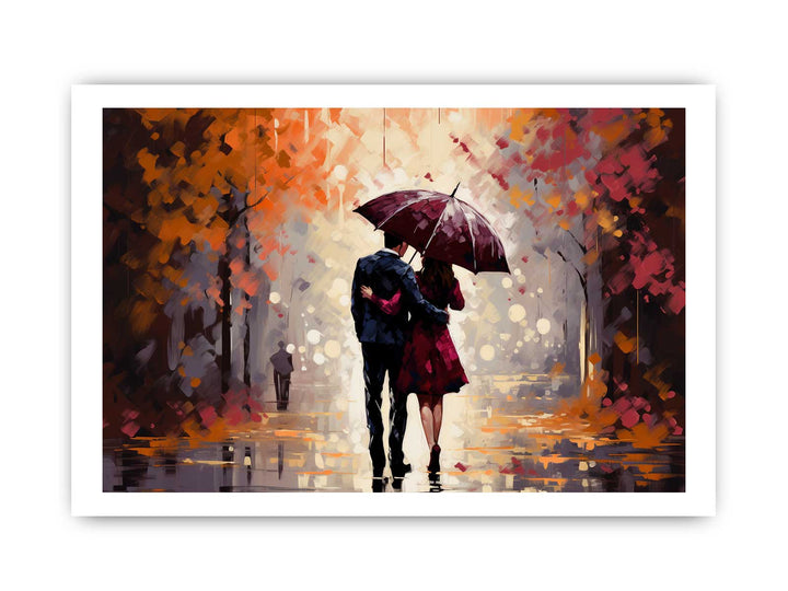 Couple Umbrella Art Painting