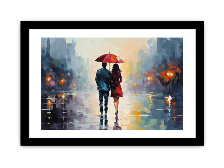 Man Woman Umbrella Art Painting