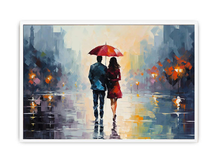 Man Woman Umbrella Art Painting