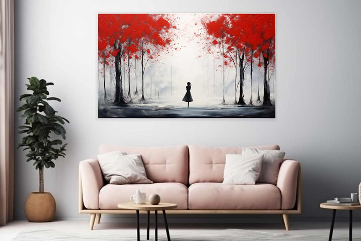 Red Tree Art Painting  