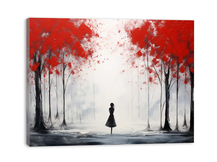 Red Tree Art Painting  