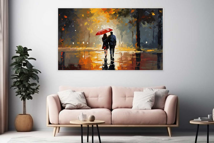 Couple Umbrella Painting  