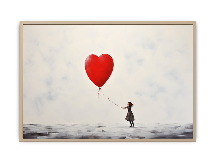 White Red Balloon Painting   Framed Print