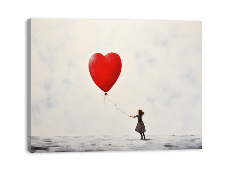 White Red Balloon Painting   