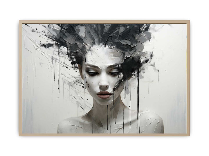 Women Painting Black White  Framed Print