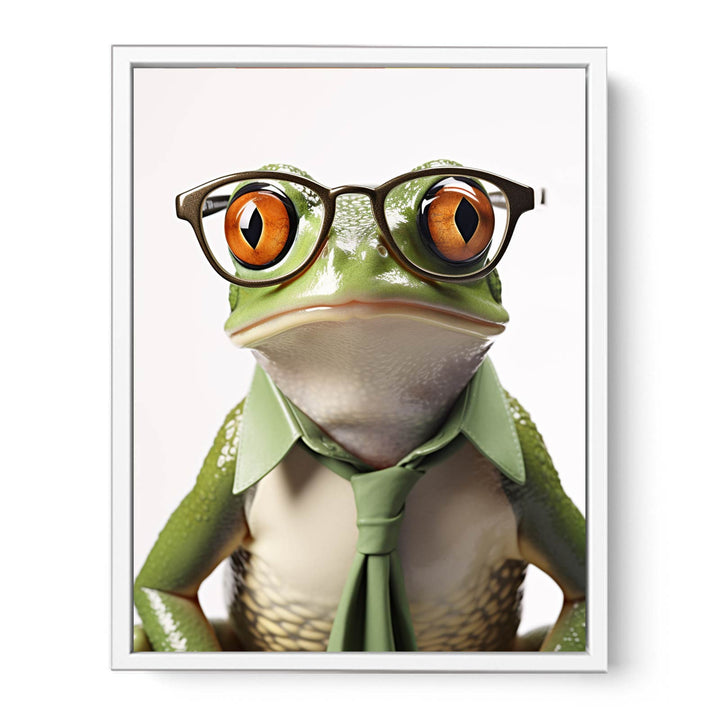 Frog Glasses Modern Art Painting  Canvas Print