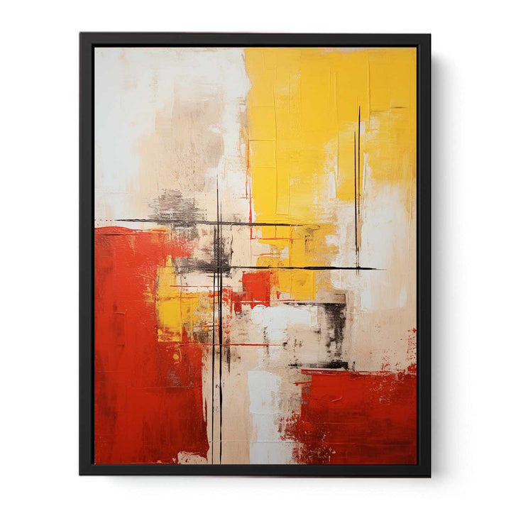 Yellow Red Abstract Painting