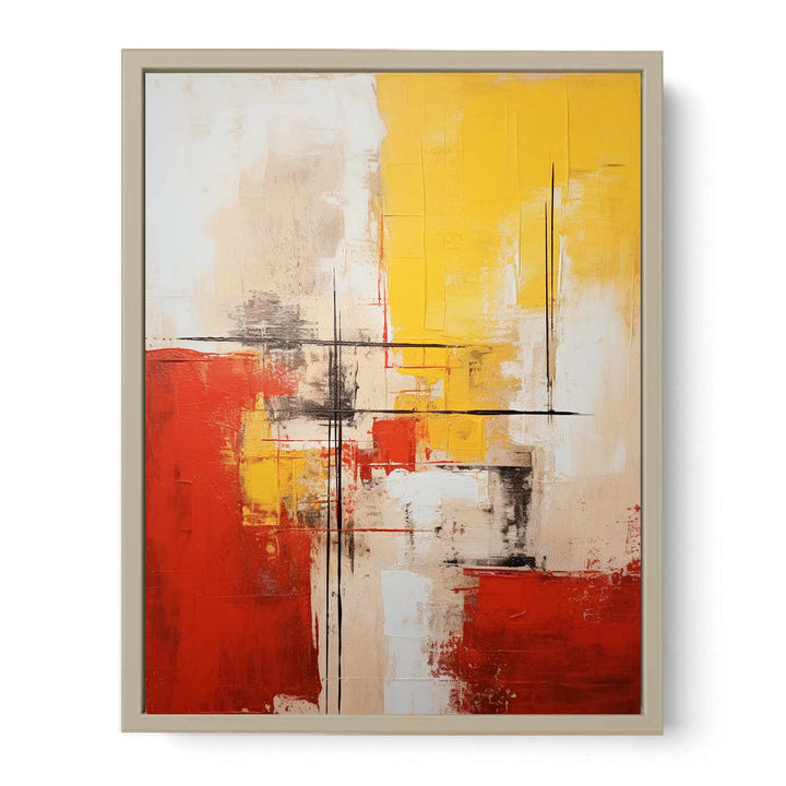 Yellow Red Abstract Painting