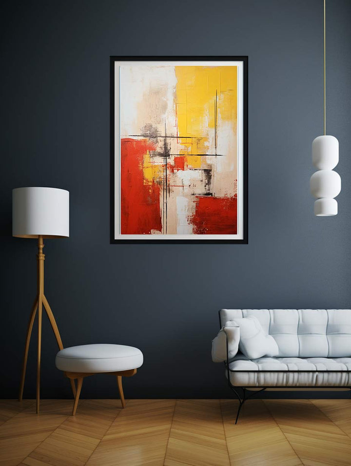 Yellow Red Abstract Painting