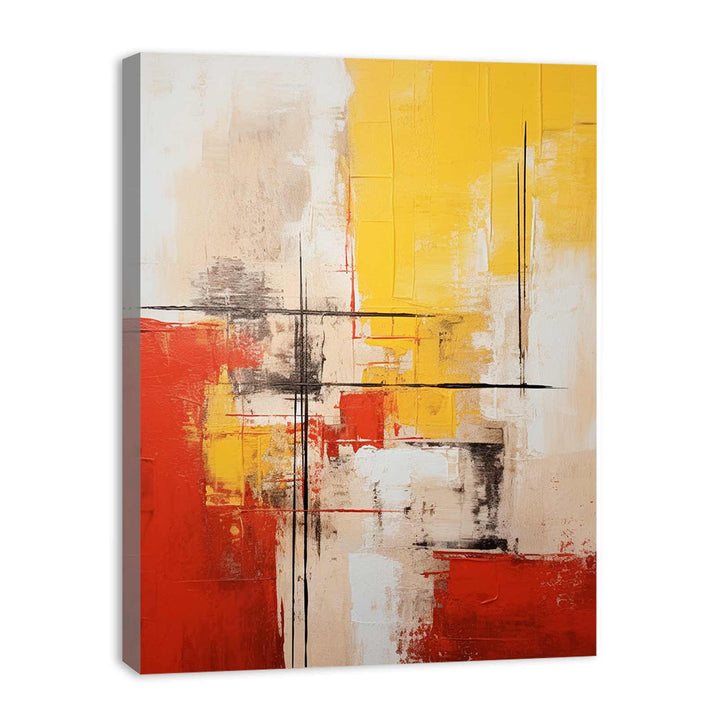 Yellow Red Abstract Painting