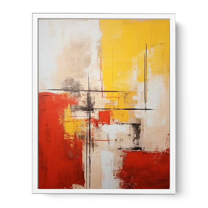 Yellow Red Abstract Painting