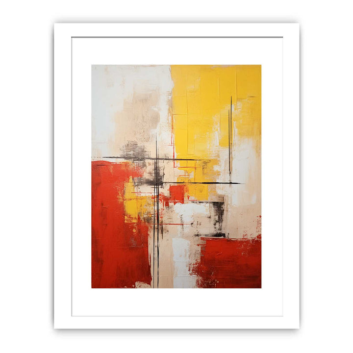 Yellow Red Abstract Painting