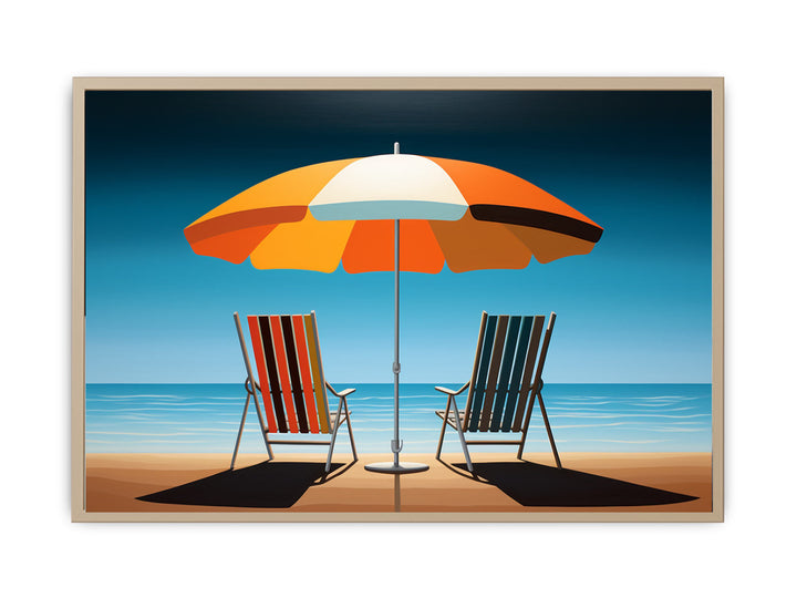 Modern Umbrella Chair Art Painting  Framed Print