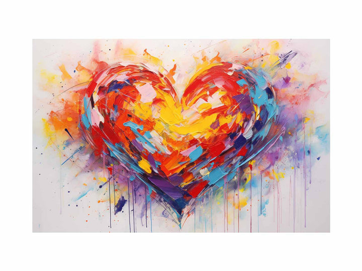 Heart Shape Modern Art Painting 