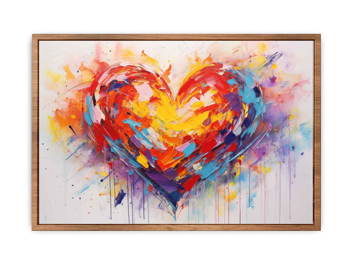 Heart Shape Modern Art Painting Framed Print