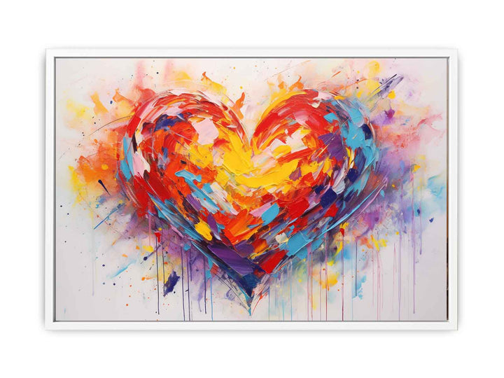 Heart Shape Modern Art Painting Canvas Print