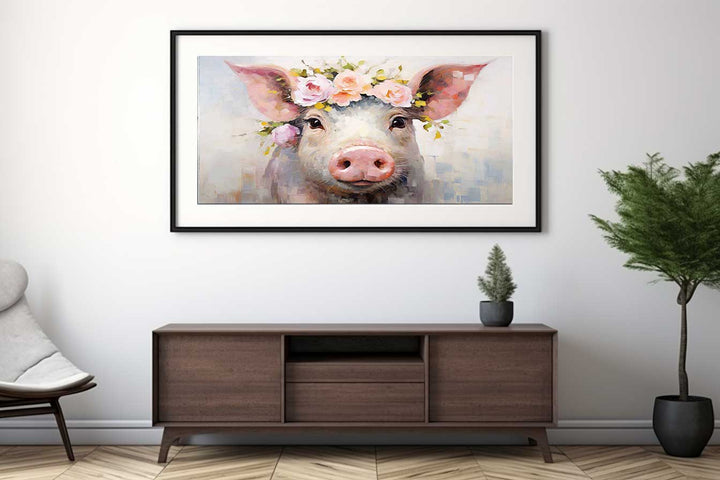 Pig Flower Modern Art Painting 