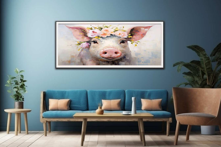 Pig Flower Modern Art Painting 