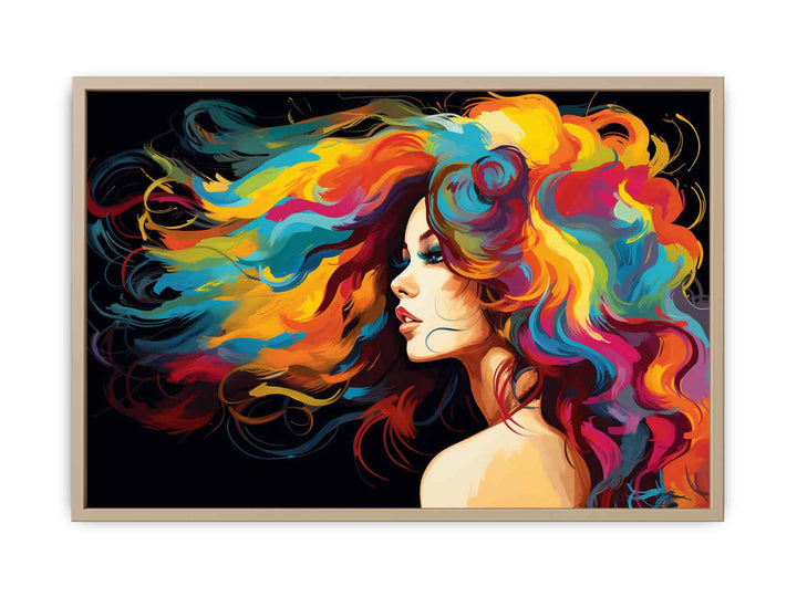 Girl Hair Modern Art Painting  Framed Print