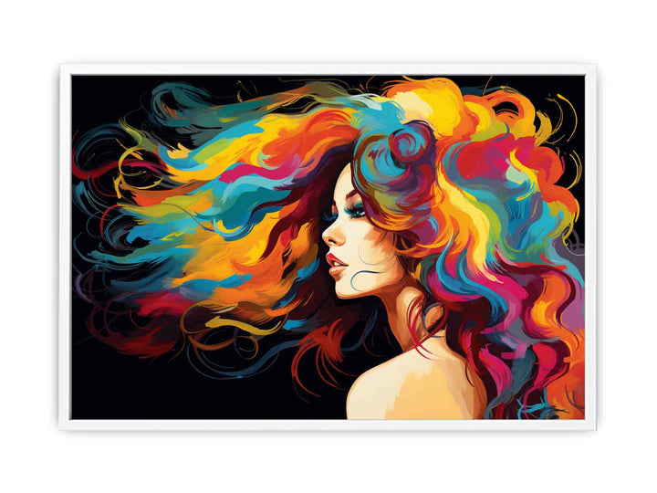 Girl Hair Modern Art Painting  Canvas Print