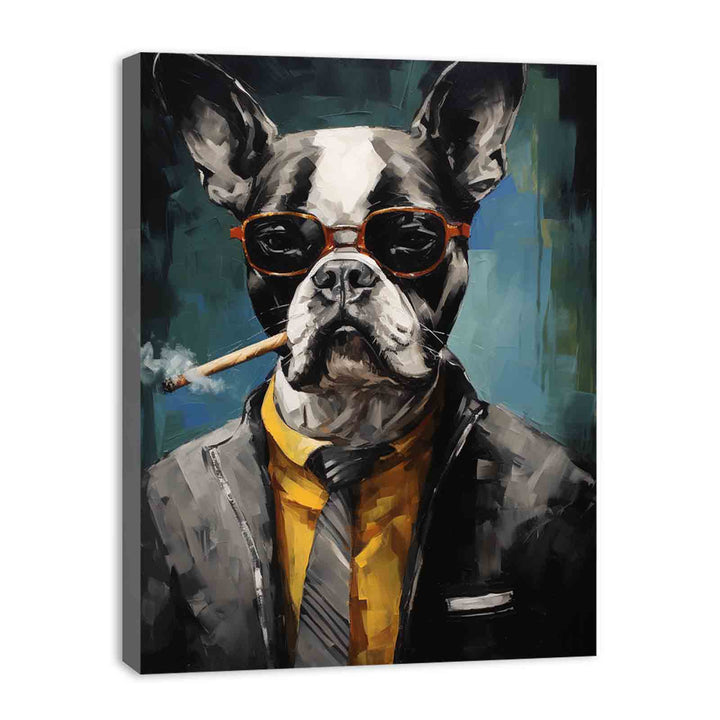 Modern Dog Smoke Art Painting  