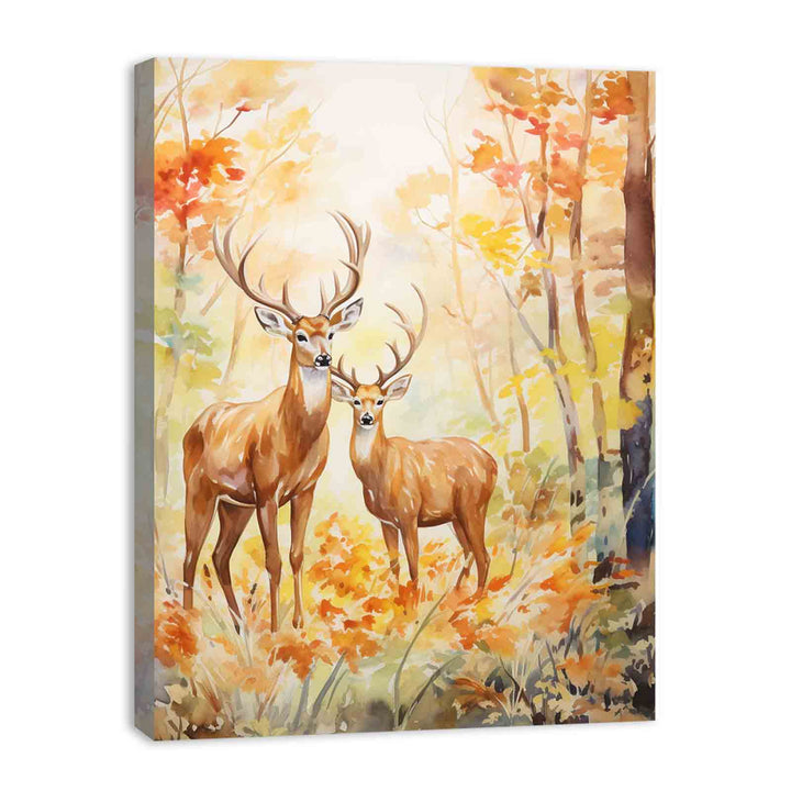 Two Deer Modern Art Painting  