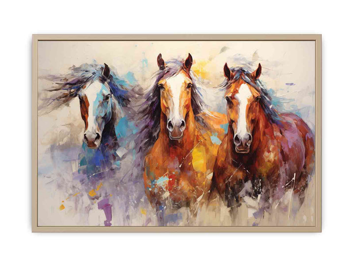 Horses Modern Art Painting  Framed Print