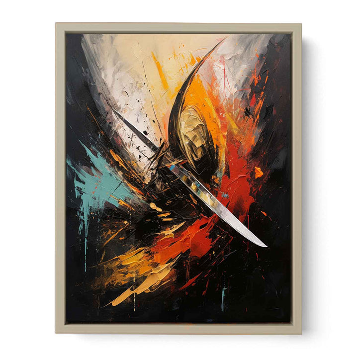 Red Knife Art Abstract Painting