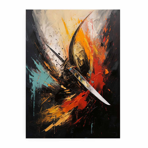 Red Knife Art Abstract Painting