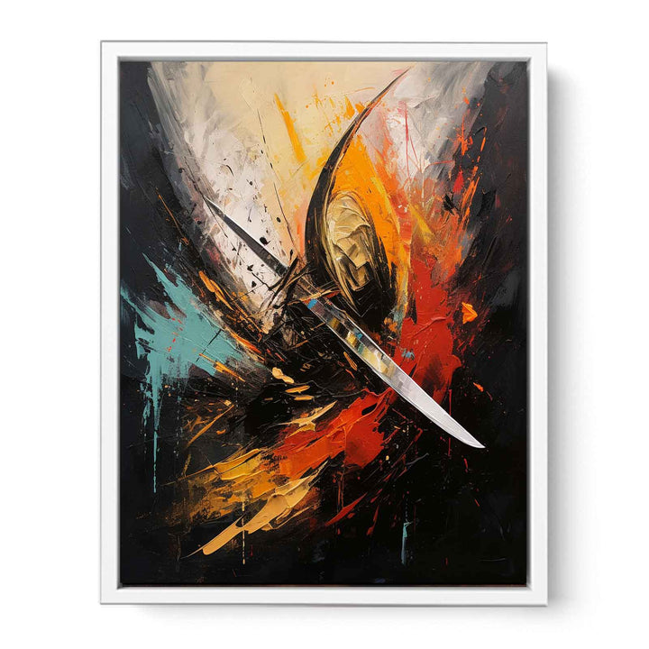 Red Knife Art Abstract Painting