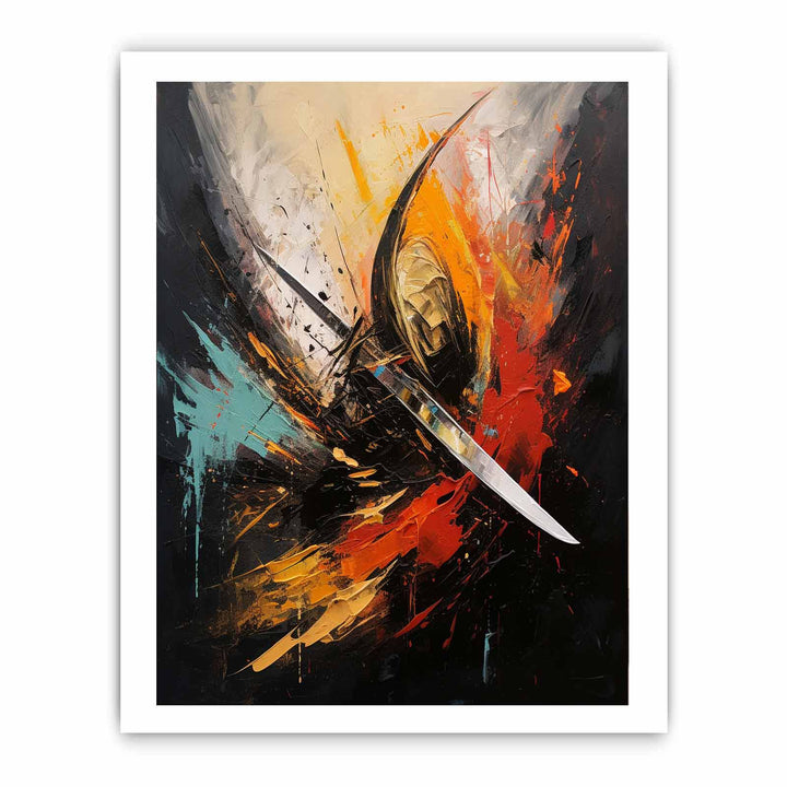 Red Knife Art Abstract Painting