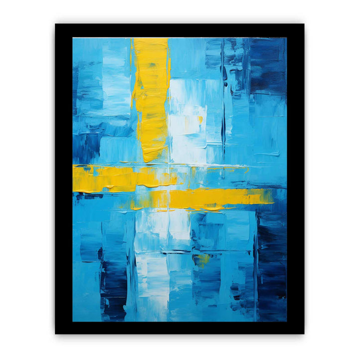 Abstract Blue Yellow Knife Art Painting