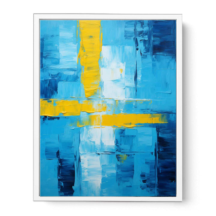 Abstract Blue Yellow Knife Art Painting