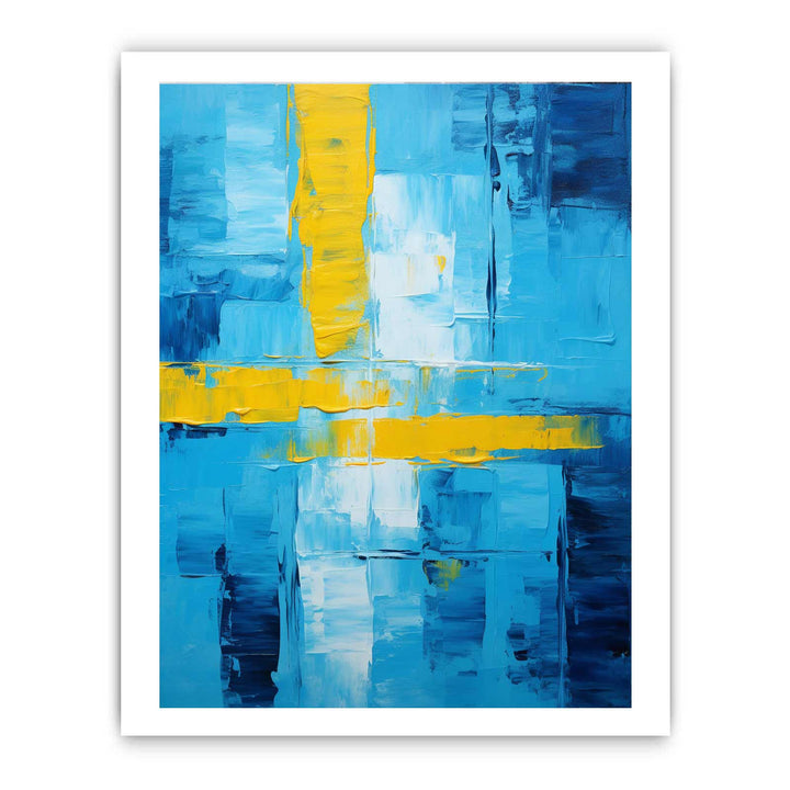 Abstract Blue Yellow Knife Art Painting