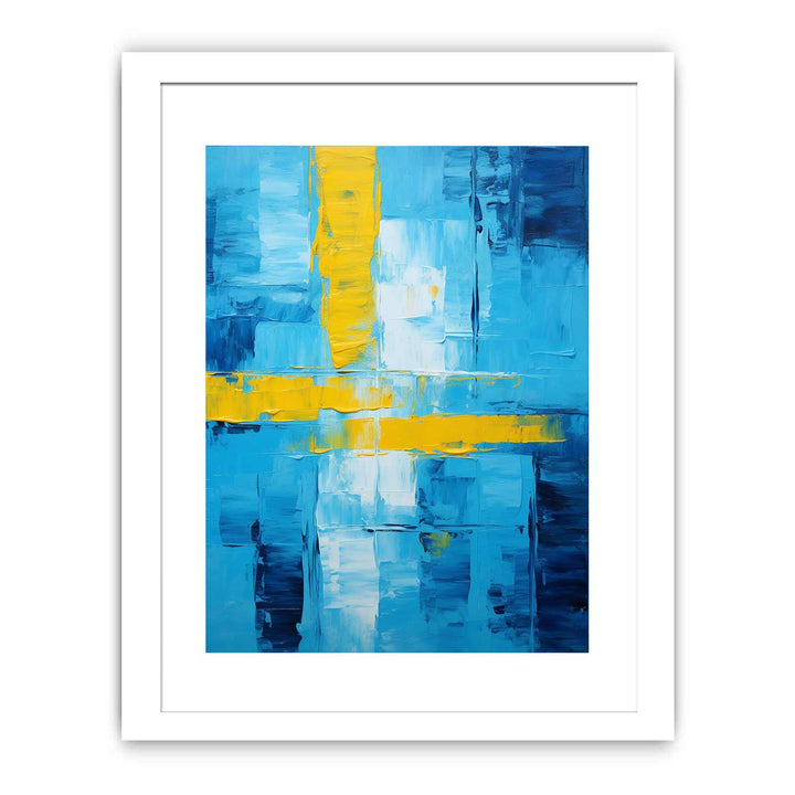 Abstract Blue Yellow Knife Art Painting