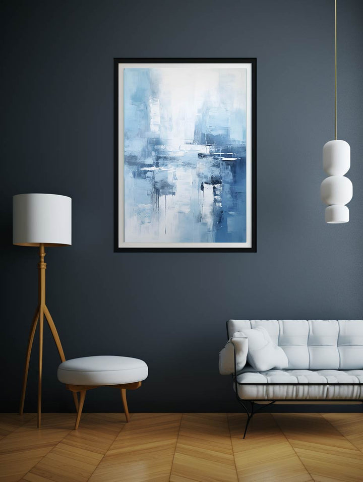 Grey Blue Abstract Painting