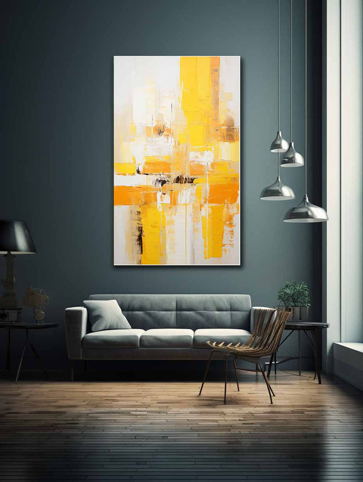 Abstract Yellow White Painting