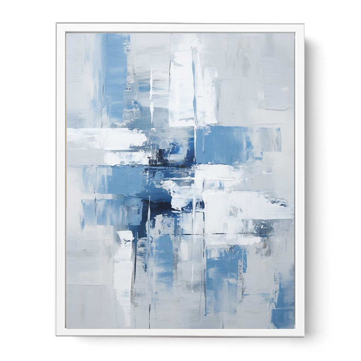 Abstract Grey Blue Painting