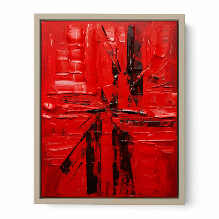 Knife Red Abstract Art Painting