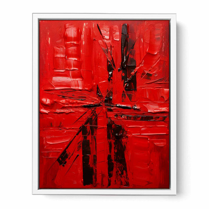 Knife Red Abstract Art Painting