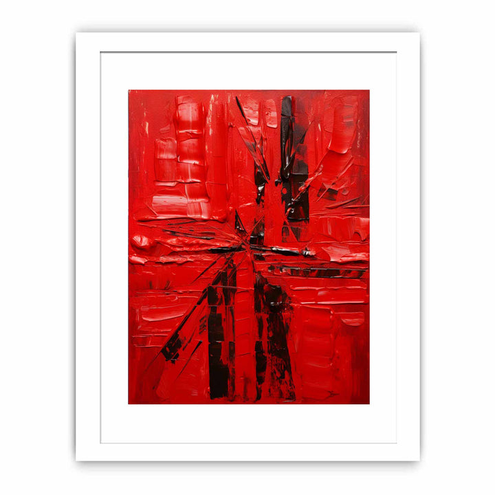 Knife Red Abstract Art Painting