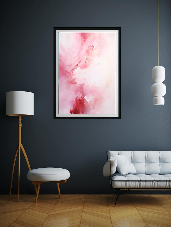 White Pink Abstract Painting