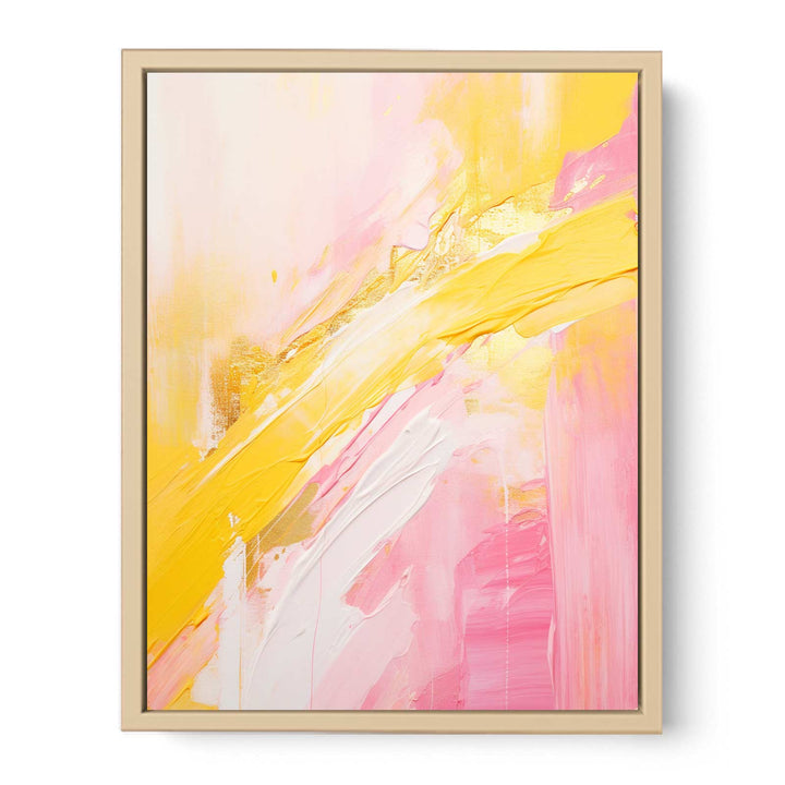 Abstract Pink And Yellow Painting