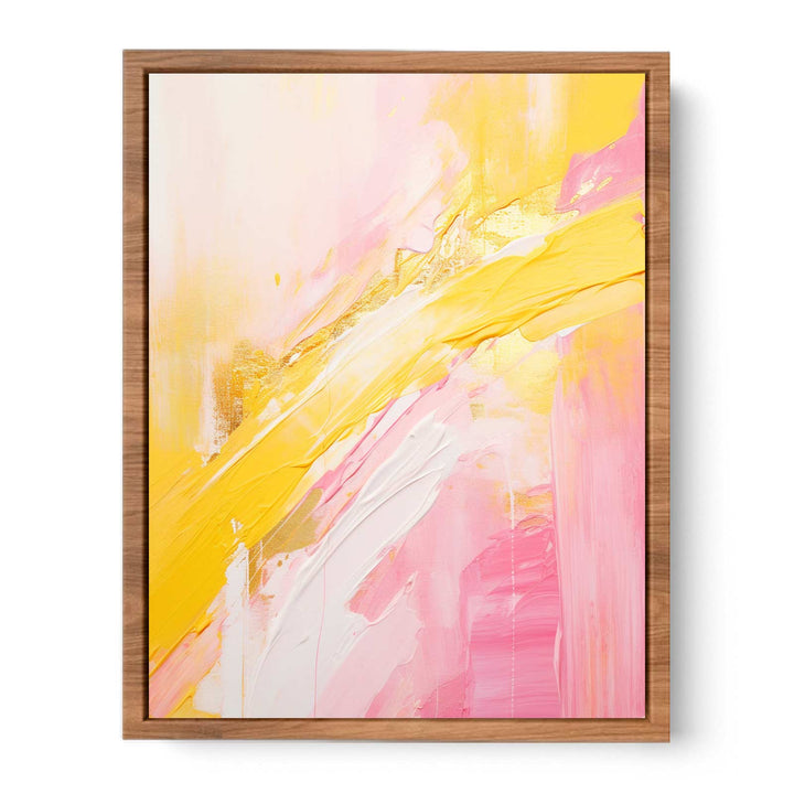 Abstract Pink And Yellow Painting