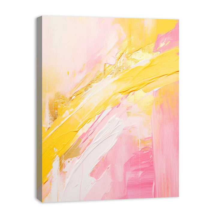 Abstract Pink And Yellow Painting