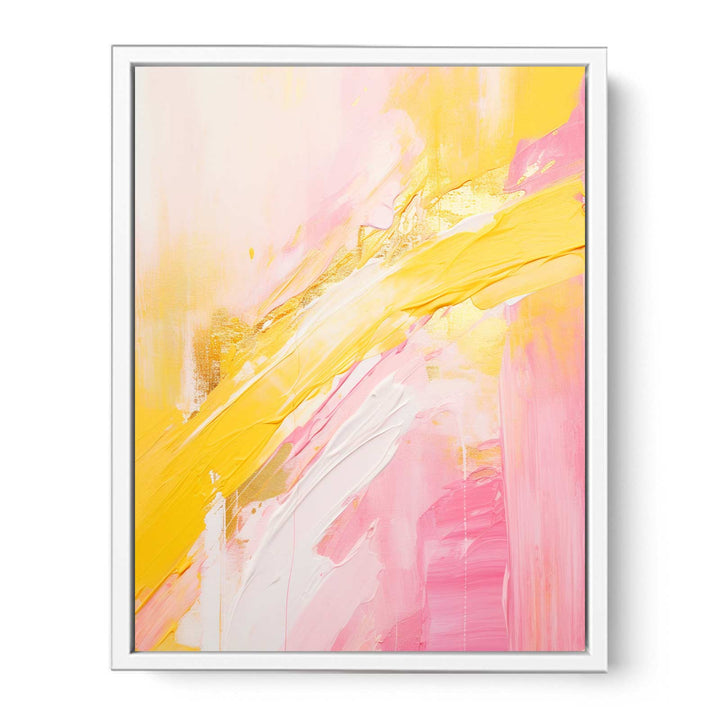 Abstract Pink And Yellow Painting