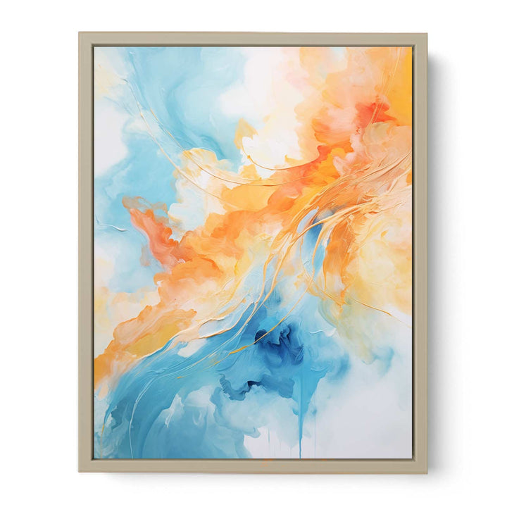 Blue Orange Abstract Painting