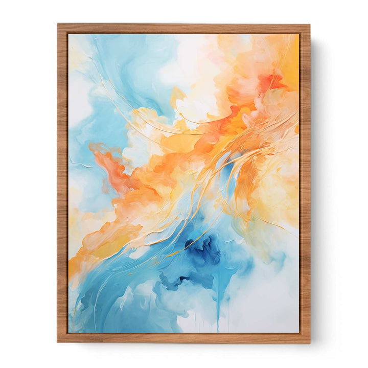 Blue Orange Abstract Painting