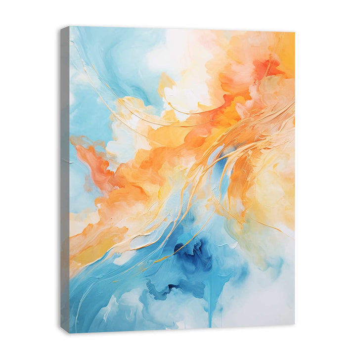 Blue Orange Abstract Painting