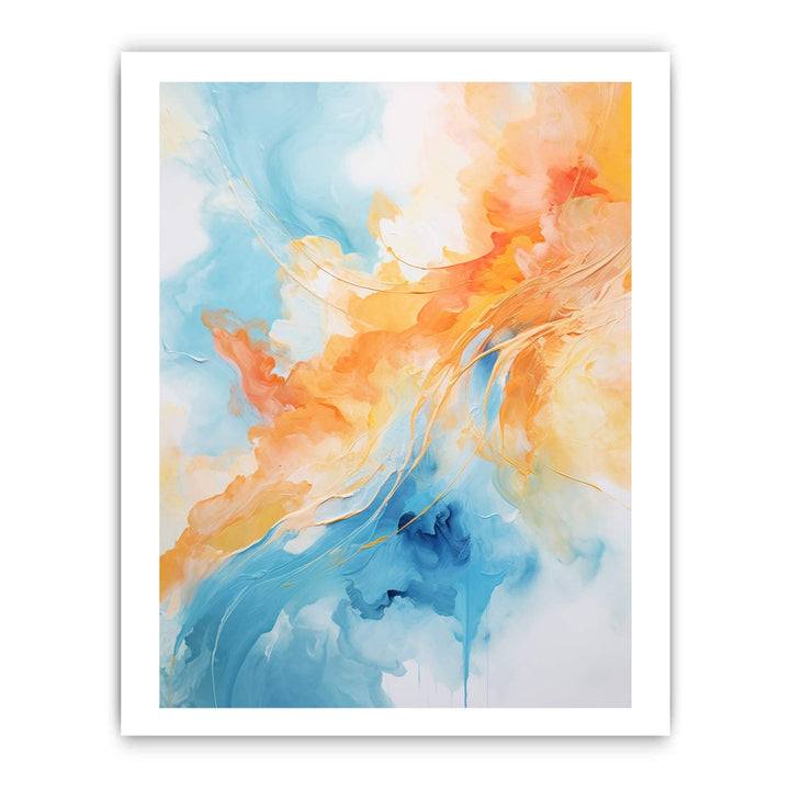 Blue Orange Abstract Painting